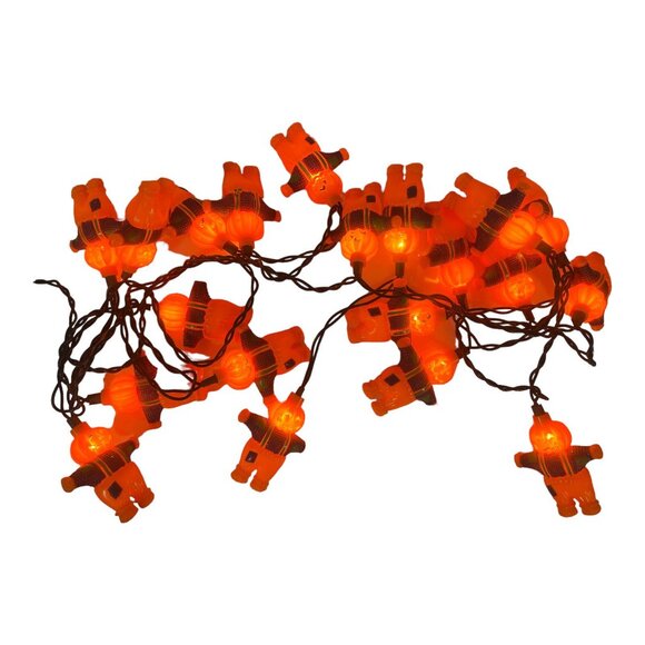 Halloween Scarecrow Pumpkin Blow Mold Plastic 10 Covers on String Lights WORKS! - Picture 2 of 2